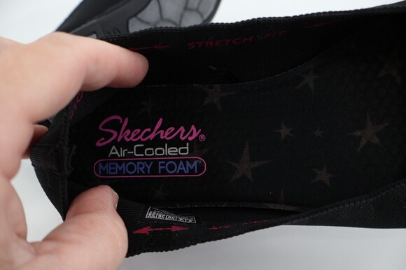 Skechers Women's Cleo Bewitch Flats Size 9 Black Knit Comfy Slip On Shoe Casual - Picture 9 of 11